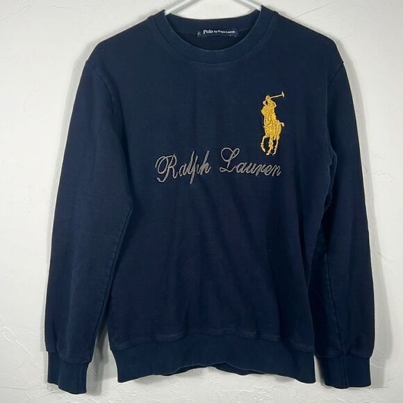 🔥🔥 Vintage RALPH LAUREN Embroidered Crewneck Sweatshirt Youth XL / Women Sz S - Picture 1 of 9